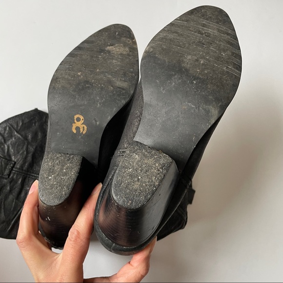 Black Cowboy Boots With Silver Toe Detail Size 8.5/9 - Picture 4 of 10